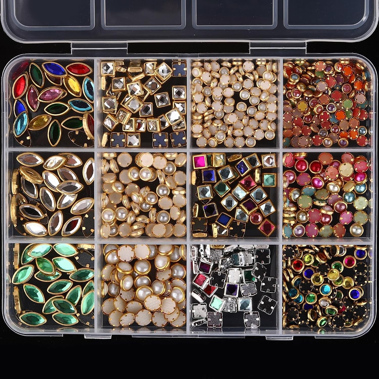 3D Nail Charms Luxury Rhinestones Mixed Shape Nail Art Studs Gems DIY Decor
