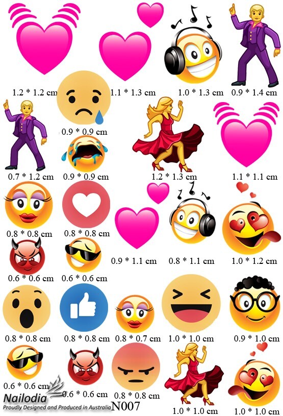 Smiley Emoji Nail Art Decal Sticker Water Transfer Slider