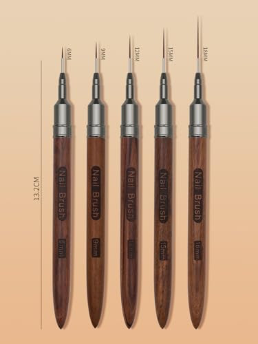 Nail art brushes, 5Pcs Nail Art Liner Brushes, Painting Art Design Brush Set