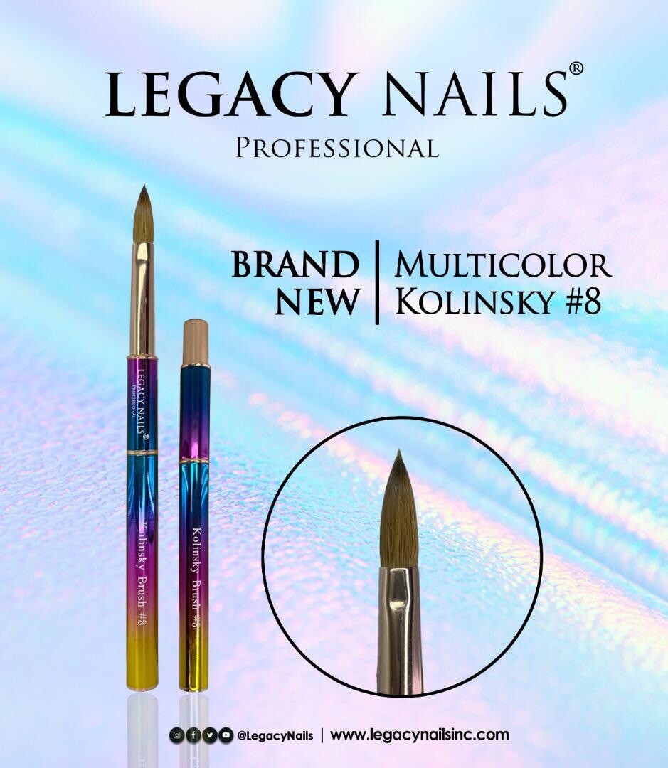Kolinsky Brush Multicolor #8 | Legacy Nails