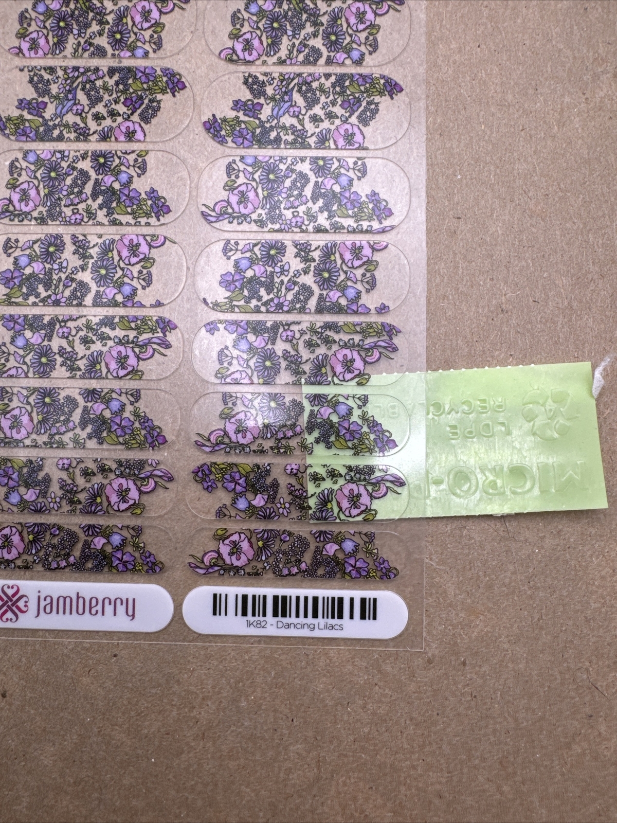 Jamberry Nail Wraps Dancing Lilacs Full Sheet (floral/flowers/clear)