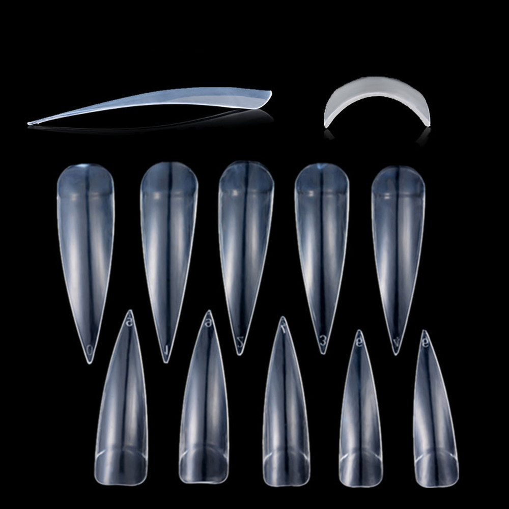 500Pcs/Set Stiletto Long False Fake Nails Tips Manicure Artificial Nails Salon