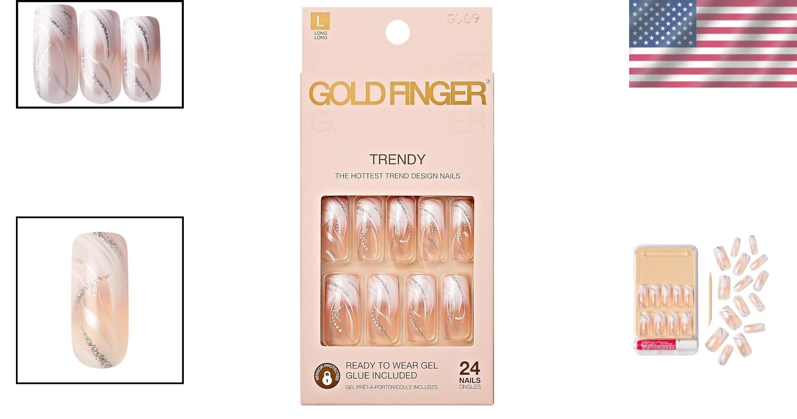 Salon-Quality Ready to Wear Press On Nails – White Gel, Easy Adhesive Included