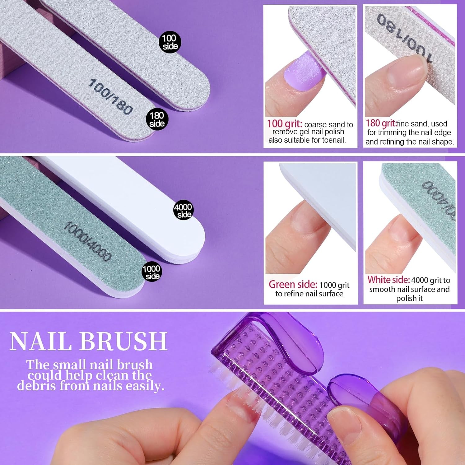 Nail Soaking Bowl & Manicure Kit, Nail Remover Tools with Files and Cuticle Tool