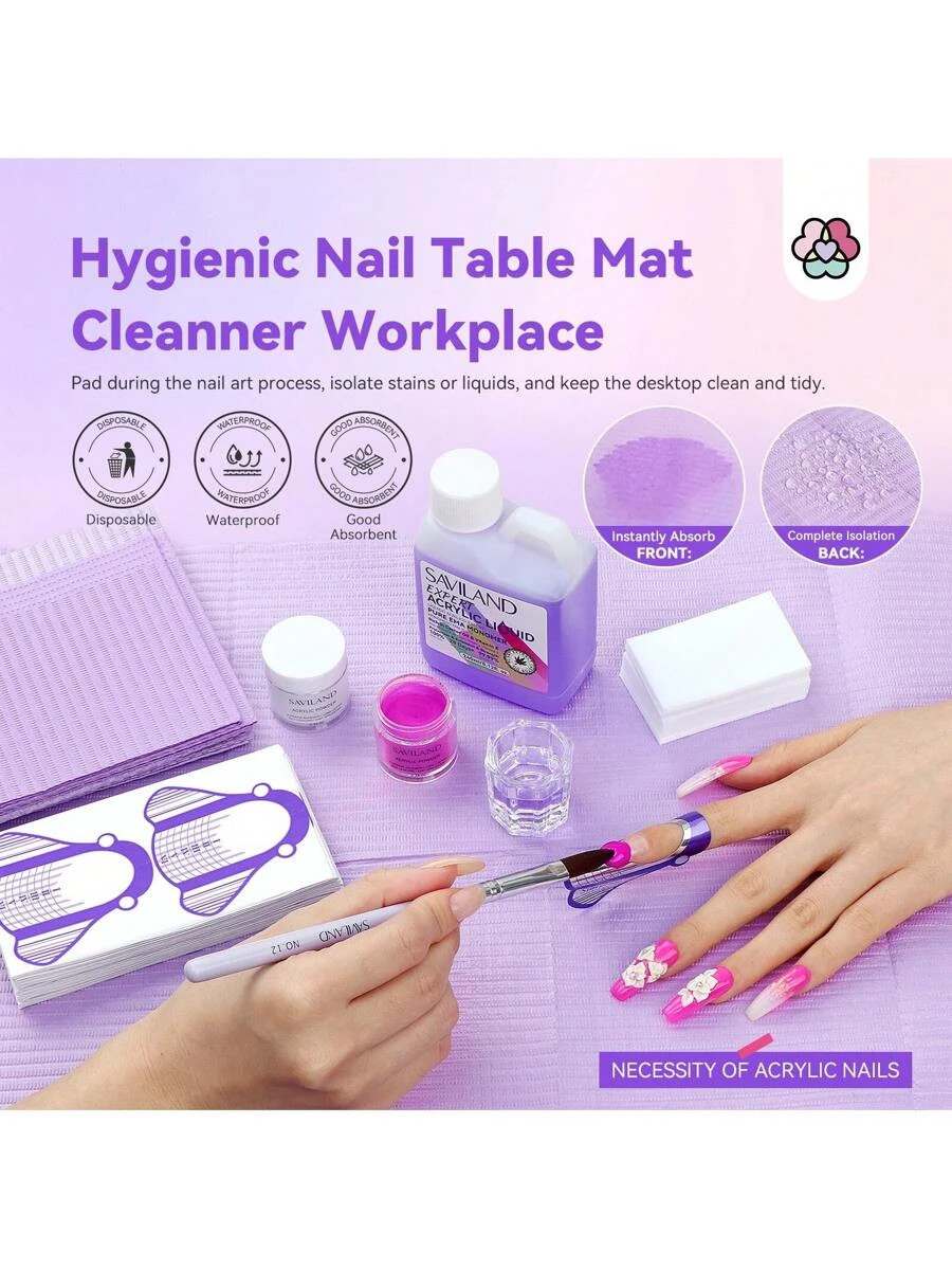 8OZ EMA Acrylic Liquid Monomer Professional Nail Kit Brush Dappen Dish Mat