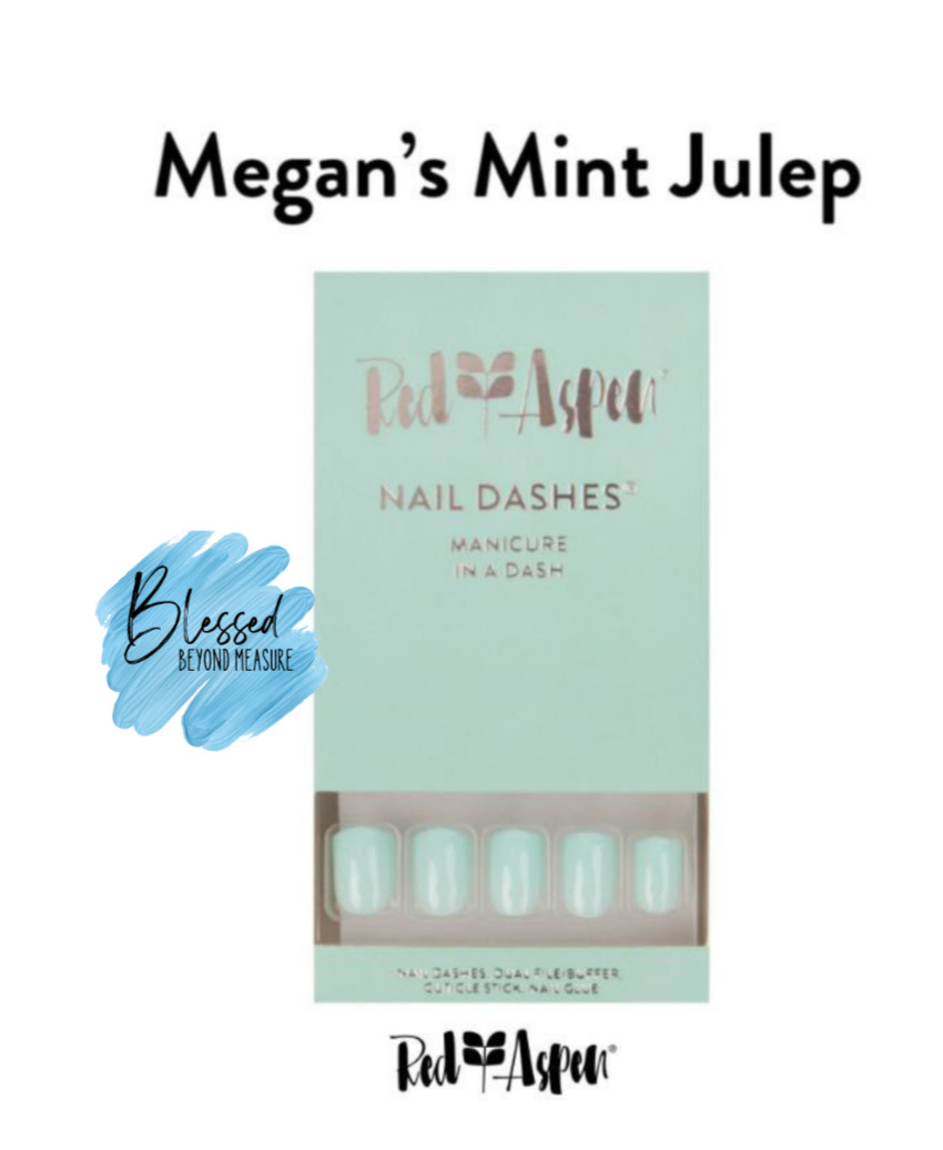 Red Aspen Press On Nails~Megan’s Mint Julep~Short~Square~Mint Green