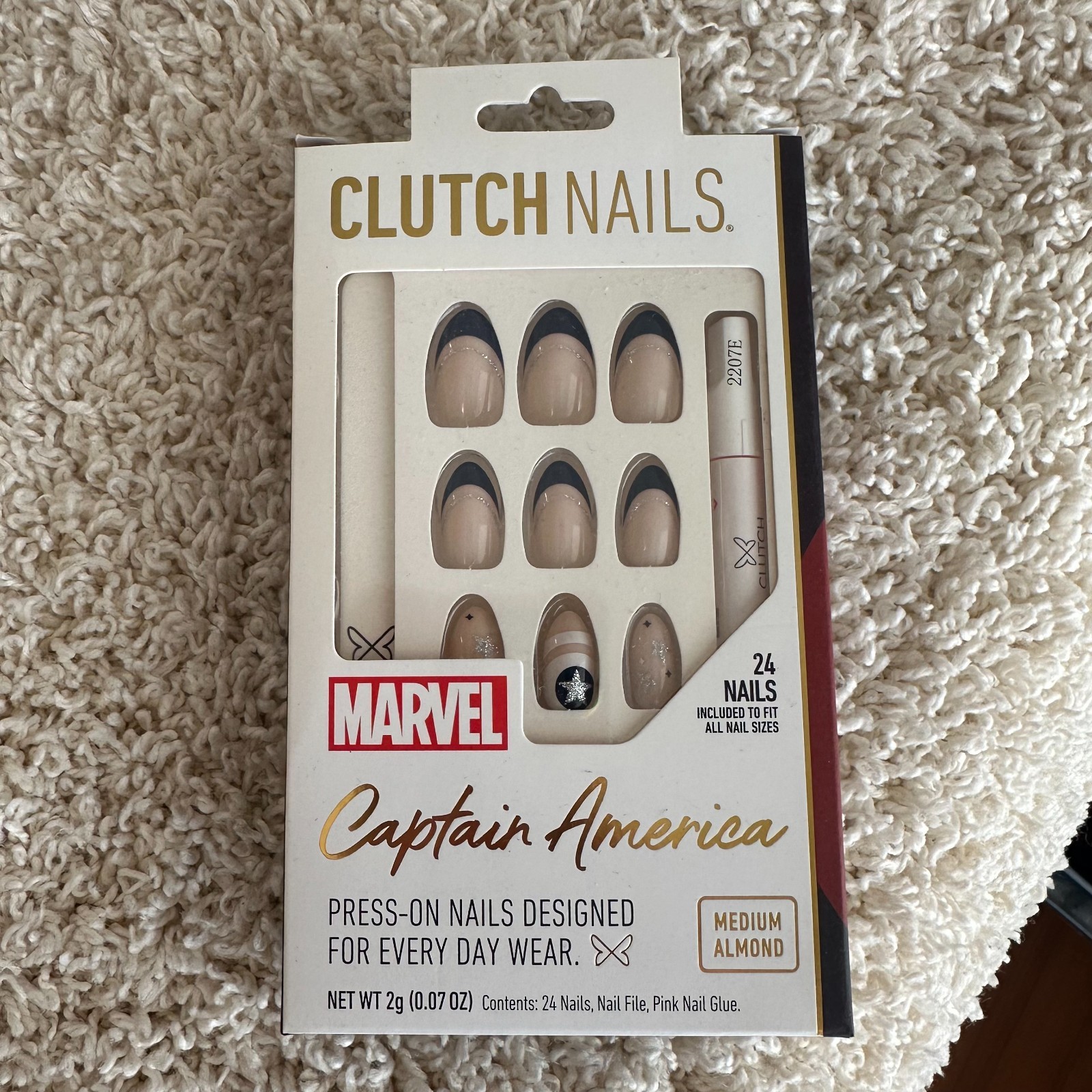 Clutch Nails x Marvel – Capt American Spiderman Iron Man Press-on Nails – 3-SET