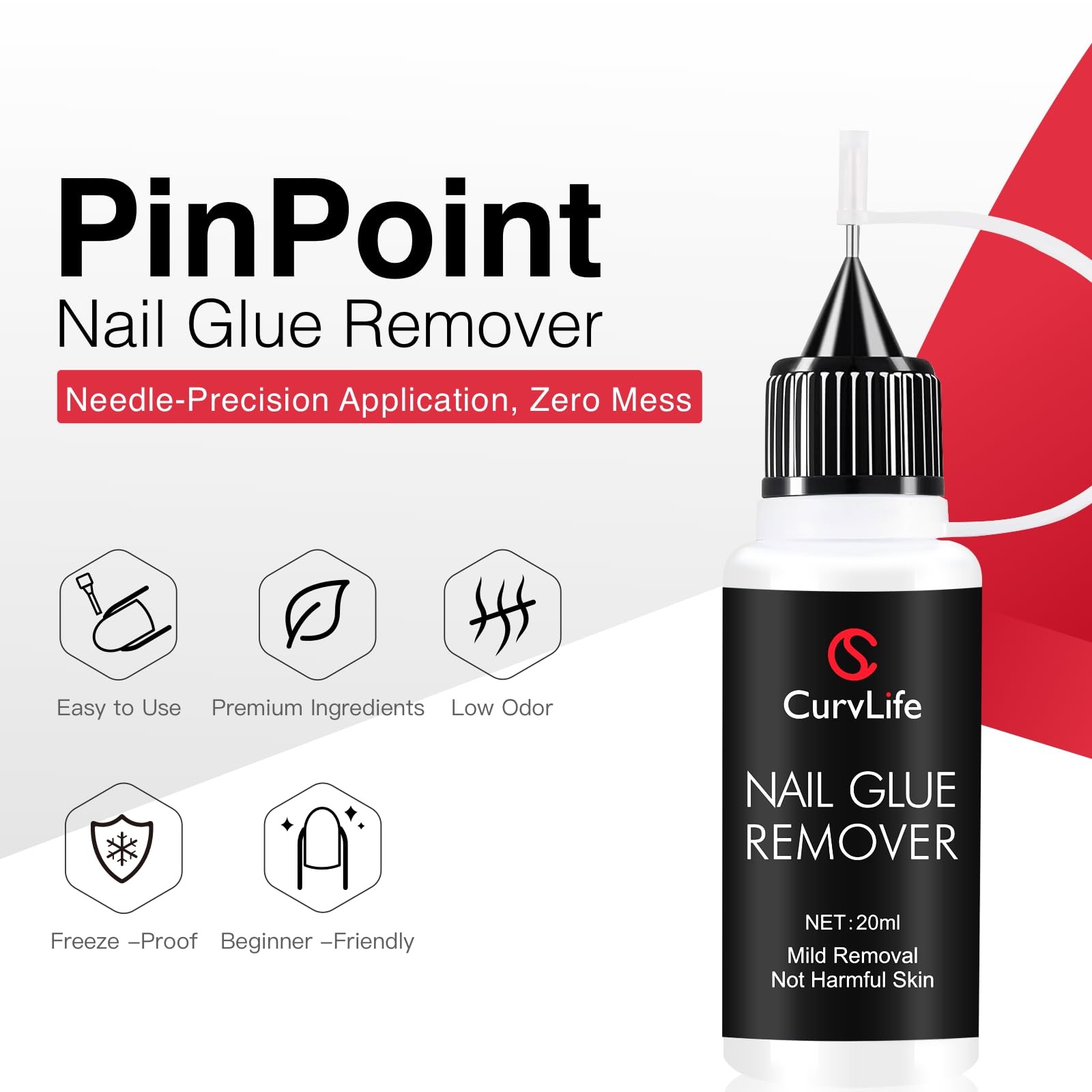 Curvlife 10g Semi-Solid Glue and 20ml semi glue remover kit, Clear