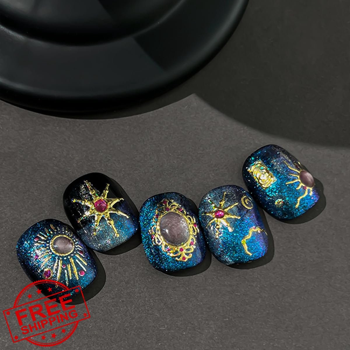 BMKKOT Metal Star Nail Art Stickers 2Pcs