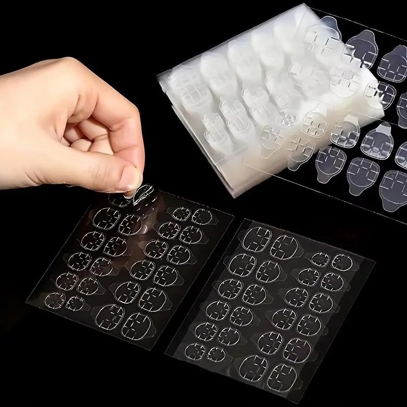 Double Sided Nail Adhesive Tabs Clear Glue Stickers for Press On Nails Reusable