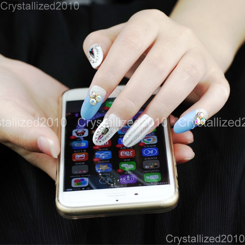 Top Quality Czech Crystal Rhinestone Navette Flatback Nail Art Decoration 3x11mm
