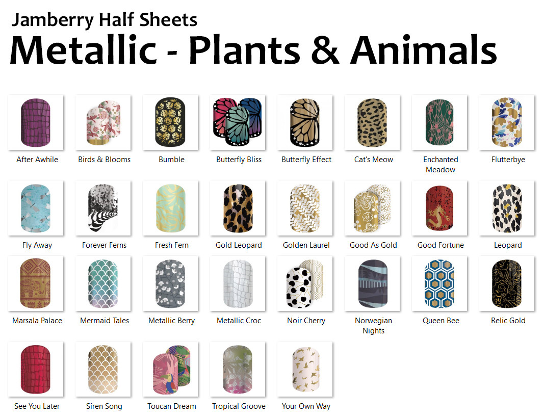 Jamberry SHINY METALLIC Nail Wraps ~ HALF SHEET ~ FREE SHIPPING