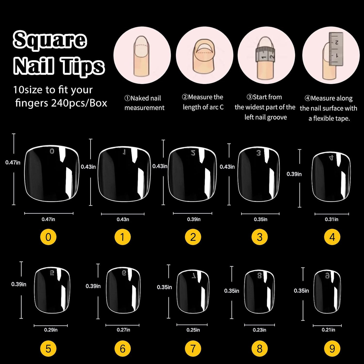 Short Kids Clear False Nails – 240Pcs Press on Nails for Little Girls Full Cover