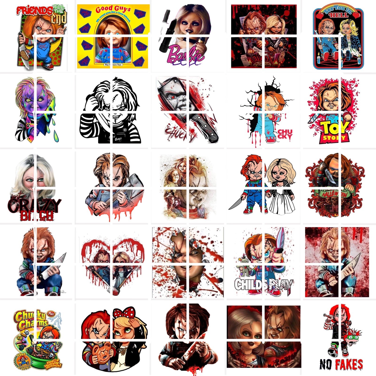 Chucky Child’s Play Waterslide Nail Decals Set Of 50 Instructions & Bonus