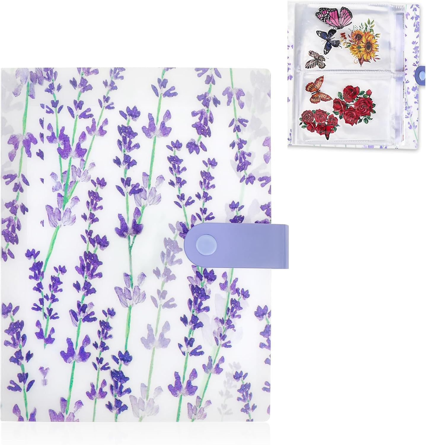 144 Slots Wisteria Flower Nail Art Artistic Stickers Storage Book Transparent