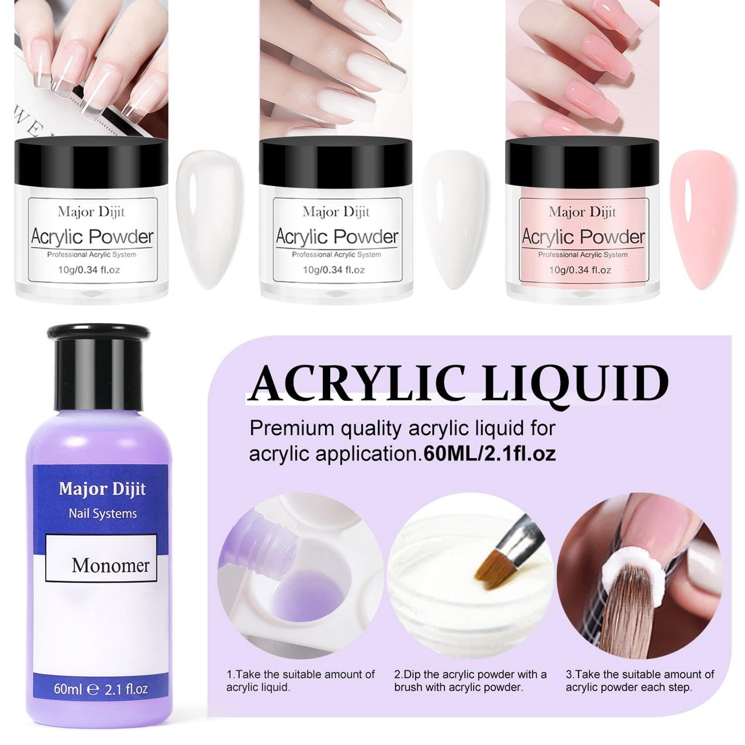 Acrylic Nail Kit Starter Set Acrylic Powder with Nail Drill U V Light Profession
