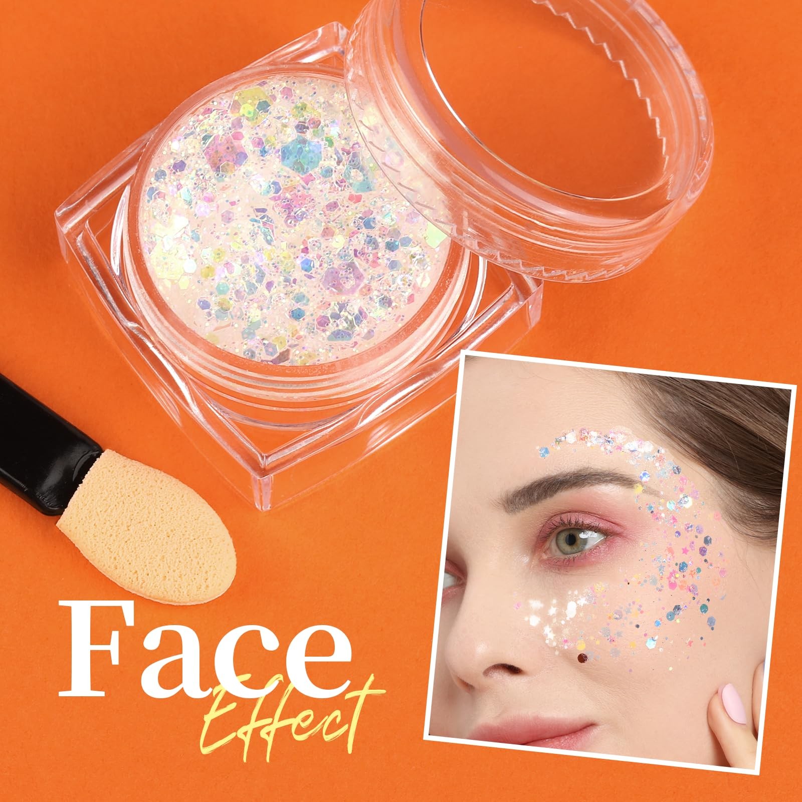 6 Colors Body Glitter Glitter for , Halloween-Themed Color , Body Hair Glitte…