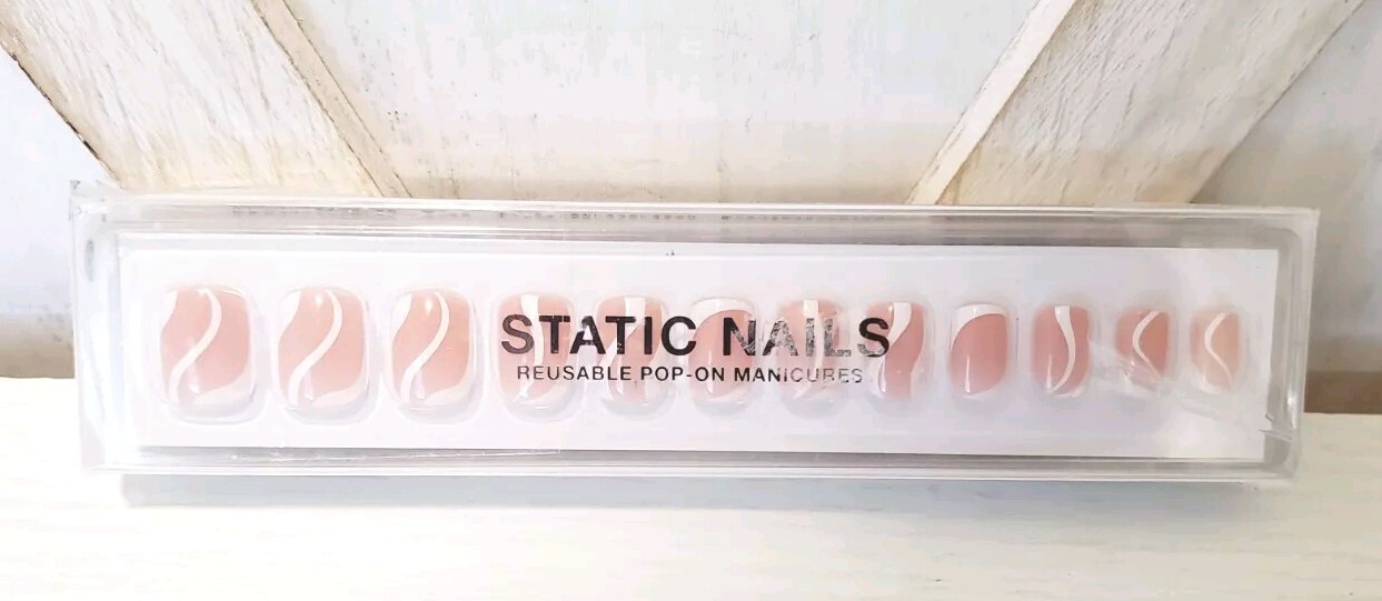 Static Nails NUDE SWAY Square Reusable Pop-On Manicures NEW
