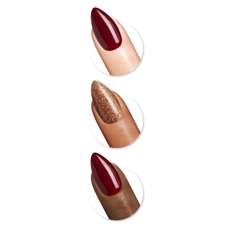 4 PACKS Sally Hansen Salon Effects Perfect Press-On Nails, Almond Cinna-Snap New