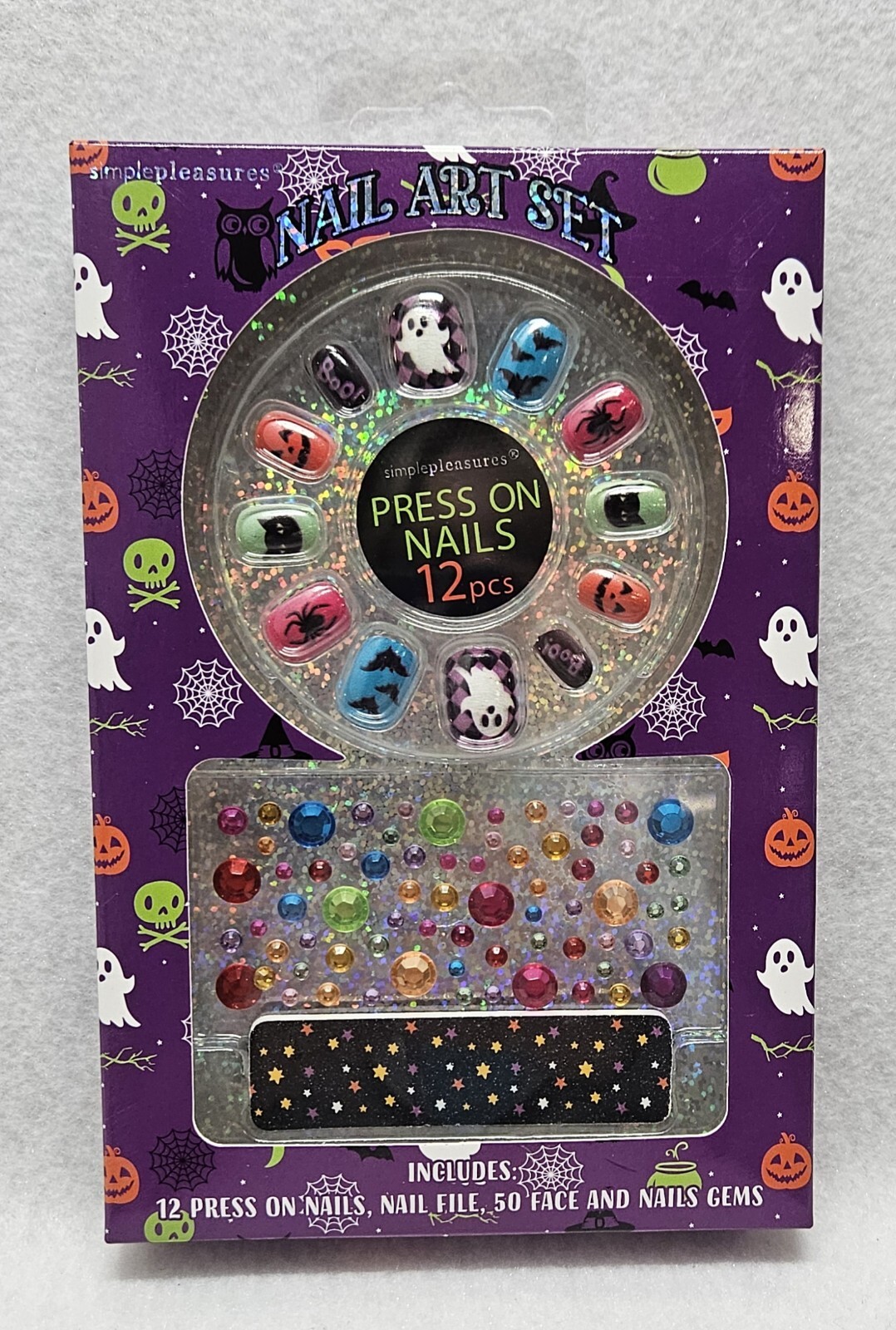 Simple Pleasures 12 Piece Halloween Nail Art Set/New