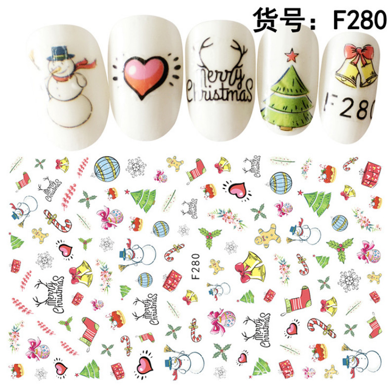 Nail Art Stickers Decals Christmas Snowflakes Mistletoe Robin Holly Fern NH14