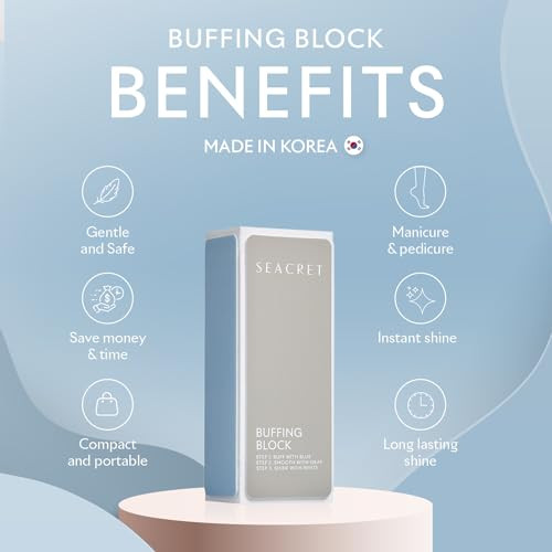 SEACRET – Professional Nail Buffing Block. 3 Ways Buffing Block The Secret for
