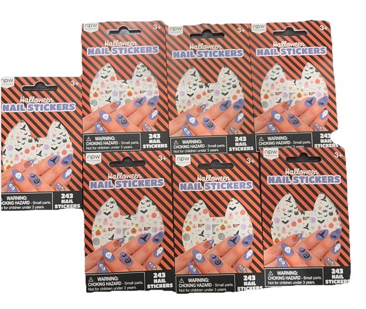 7 Packs Halloween Nail Stickers Ghost Pumpkin Nail Designs Self-Adhesive Spider