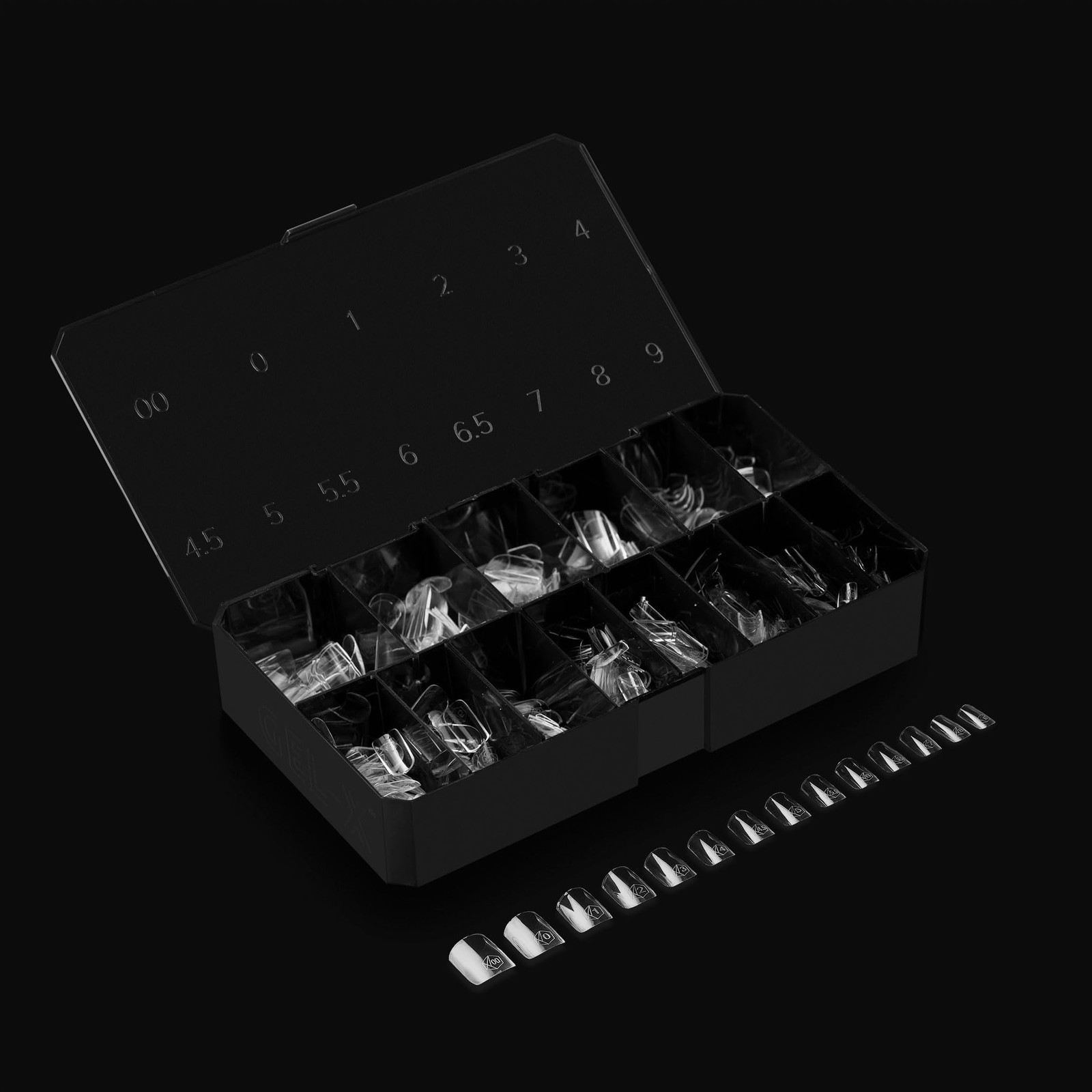 Gel-X® Square Box of Nail Tips | 280 Gel-X Tips, Soft Tips, 14 Sizes 00-9 | H…