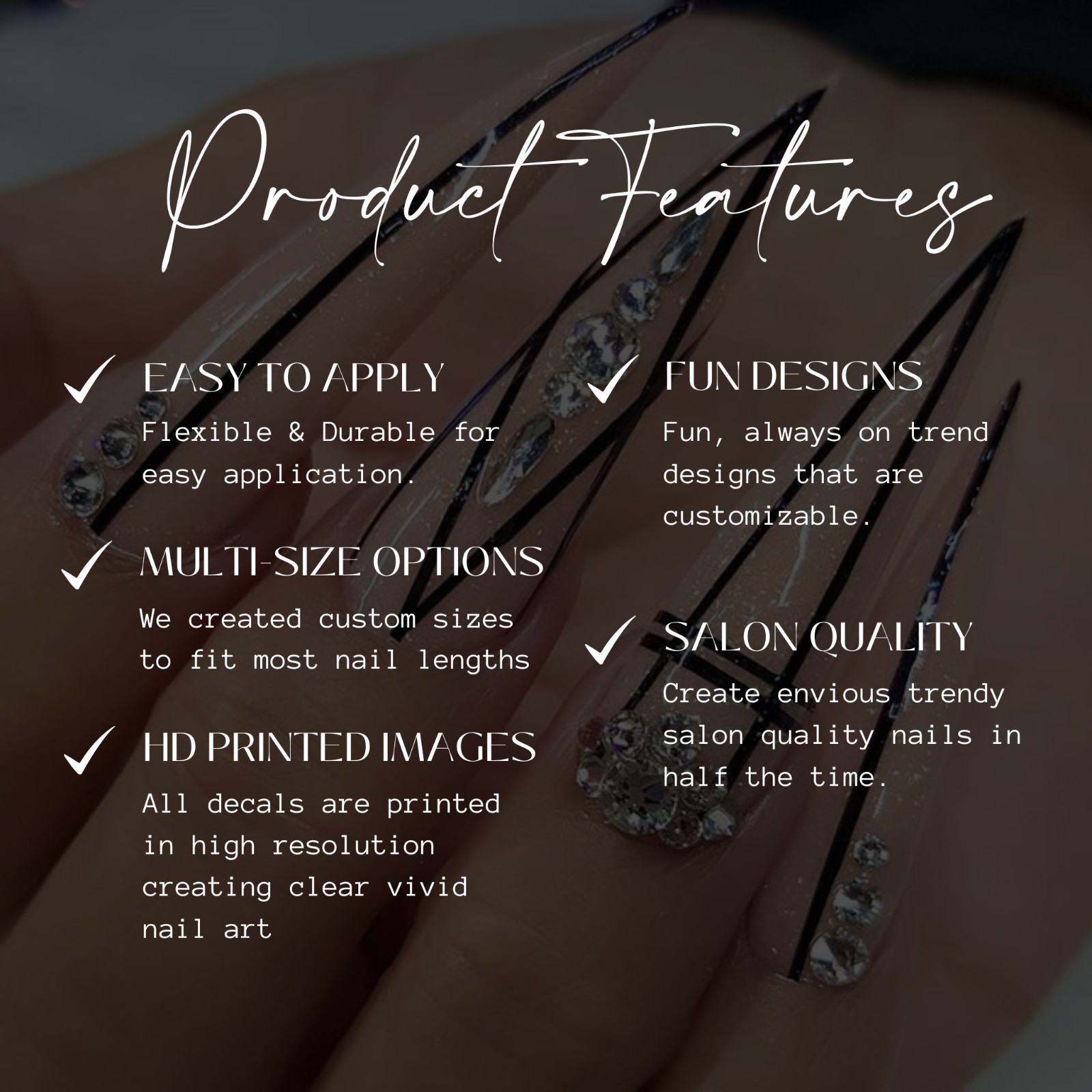 Stray Kids Stay Nail Decals Water Transfer Clear Overlay 2PC Set