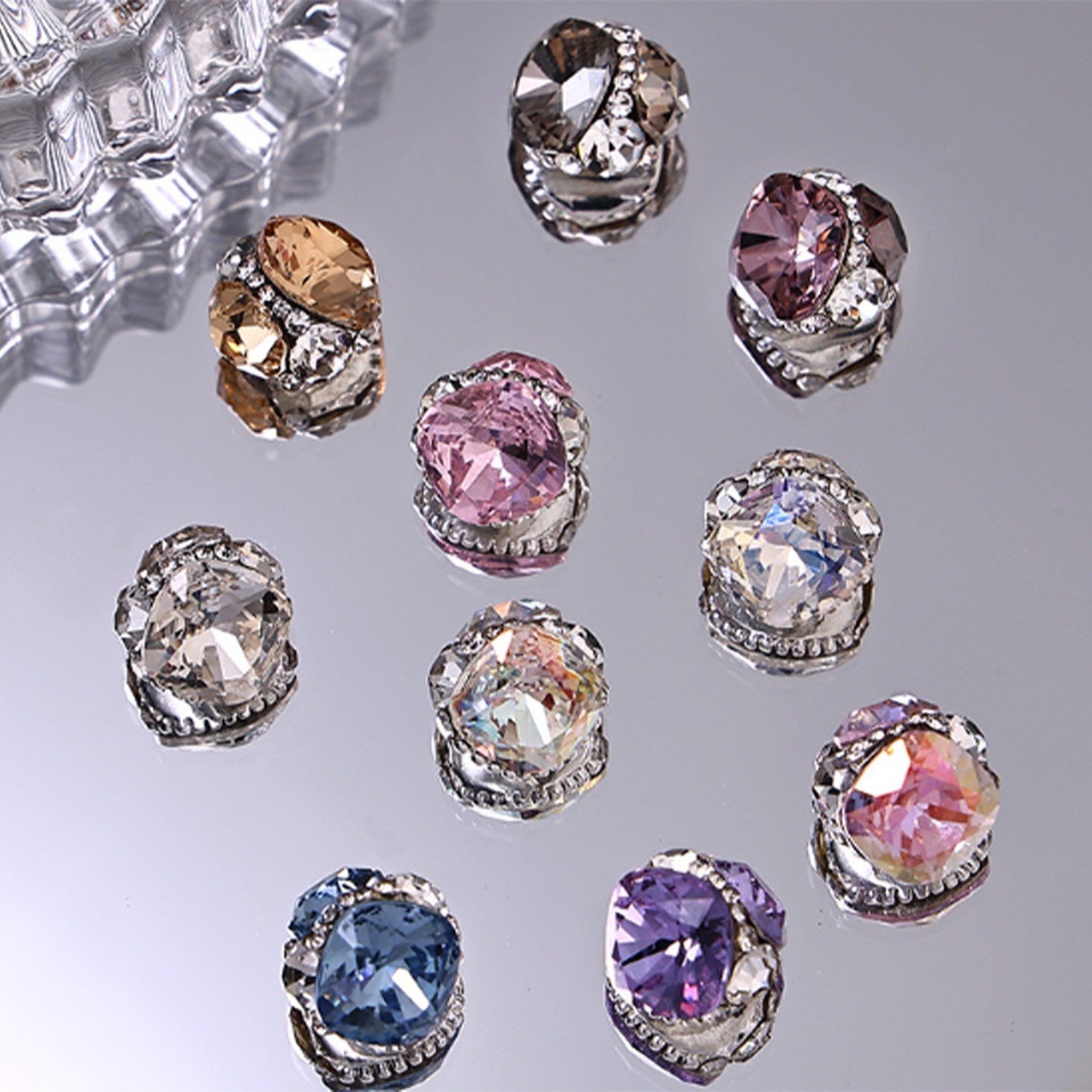 10Pcs Nail Art Rhinestones Manicure Nail Decorations Dazzling Rhinestones