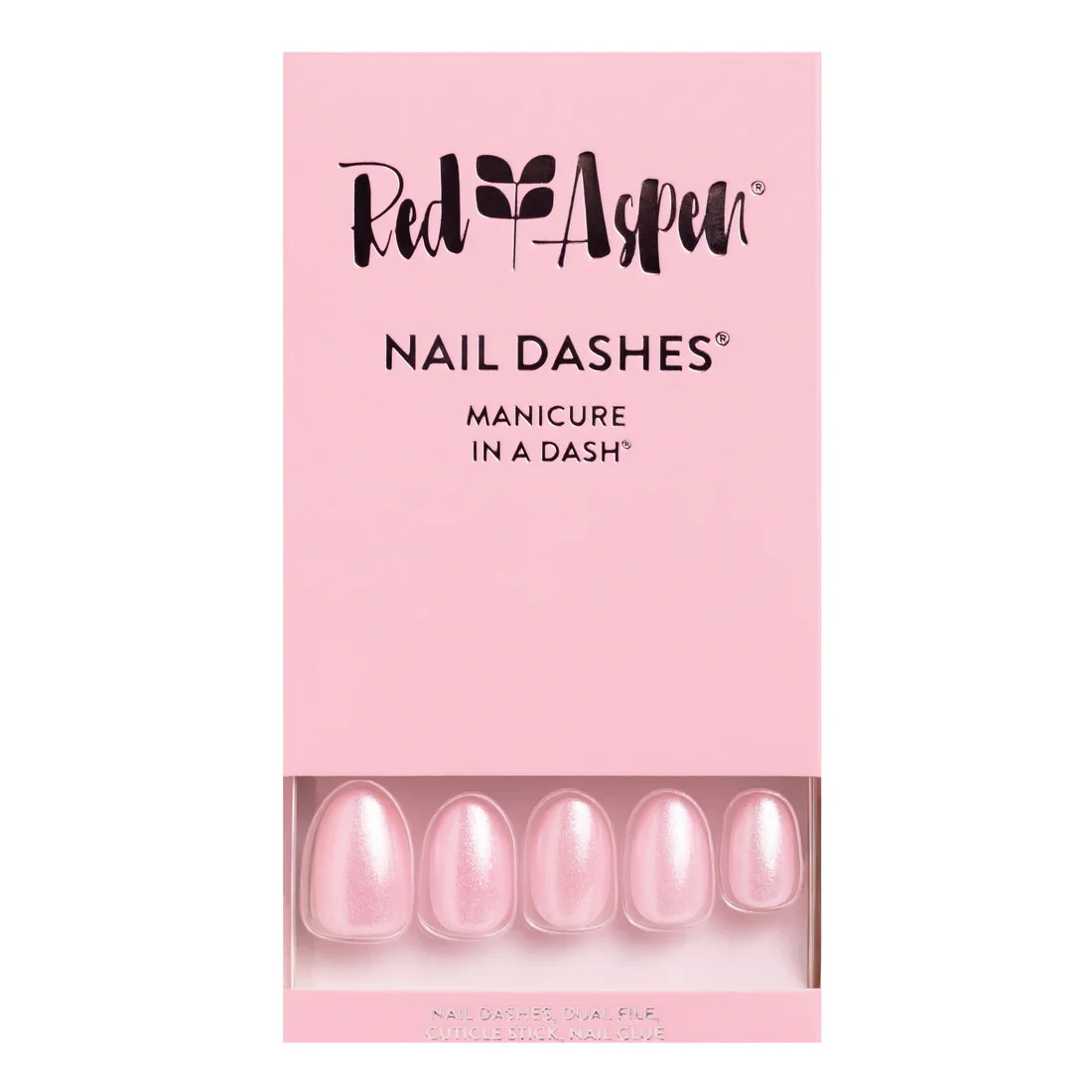 Red Aspen Press On Nails- Glitter Me Pink Paisley Short • Almond • Glitter