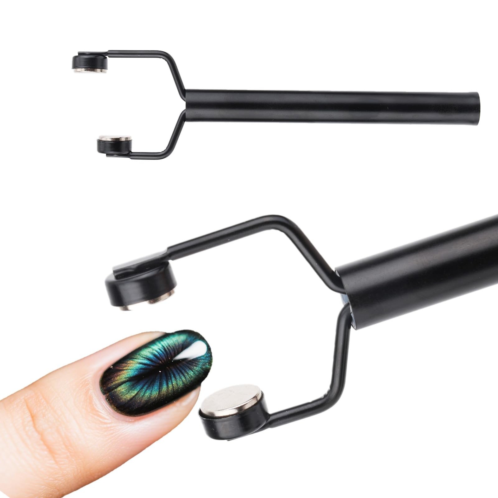 3 in 1 Cat Eye Magnet for Nails, Nail Art Design Cateye Magnetic Tool Black