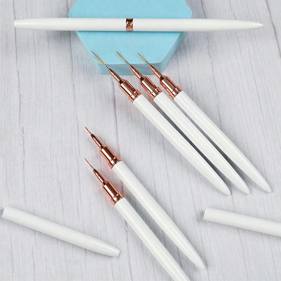 5pcs Nail Art Painting Brush Set French Nail Lining Brush with UV Gel for Women