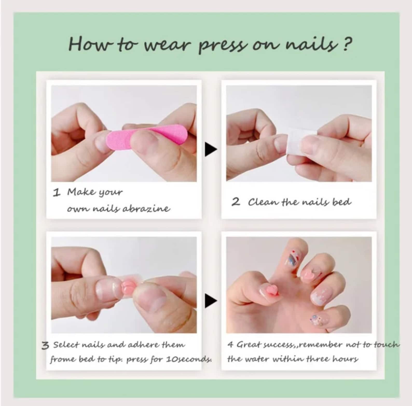 Handmade Matte Blue Cartoon Cat Paw Medium Square Press on Nails