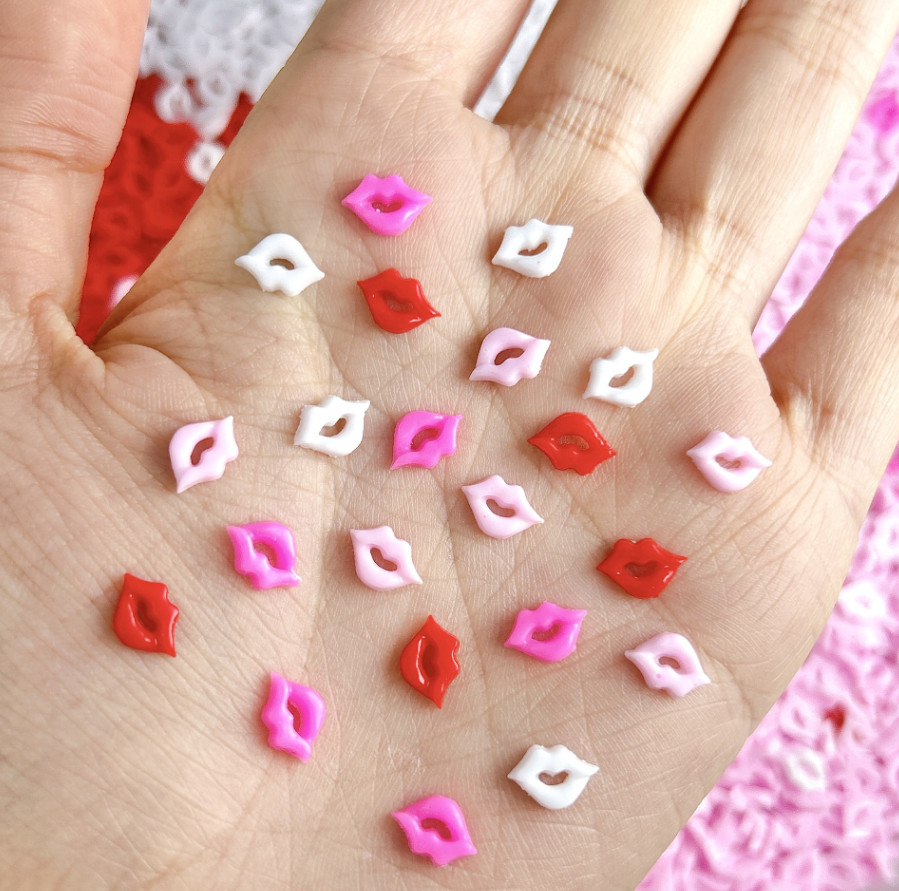 20Pcs Mixed Nail Art Charm Jewelry Accessories Resin Sexy Mouse Lip Flat NH25