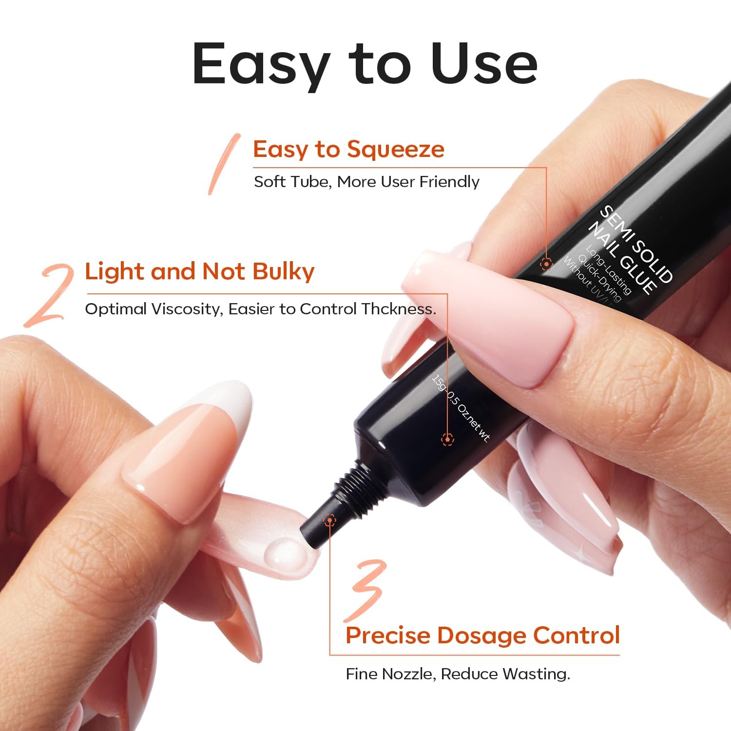 modelones 15g Nail Glue for Press Ons with Remover Set Quick Drying No UV Light
