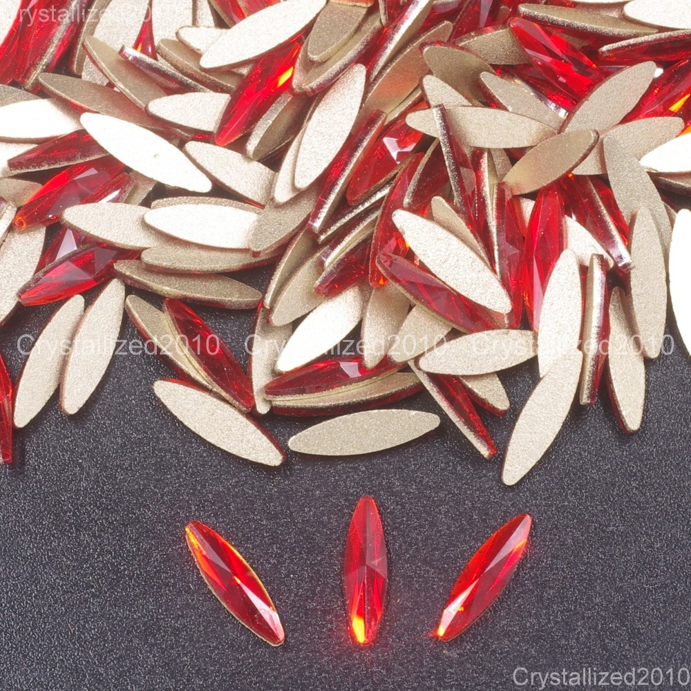 Top Quality Czech Crystal Rhinestone Navette Flatback Nail Art Decoration 3x11mm
