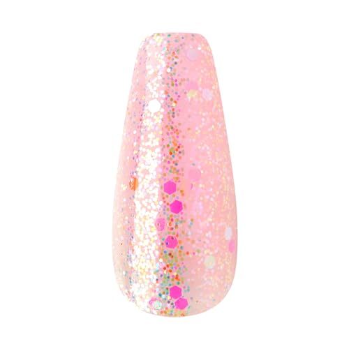 Majestic Press On Nails, Nail glue 1 Count (Pack of 84) Lovely Bubbly