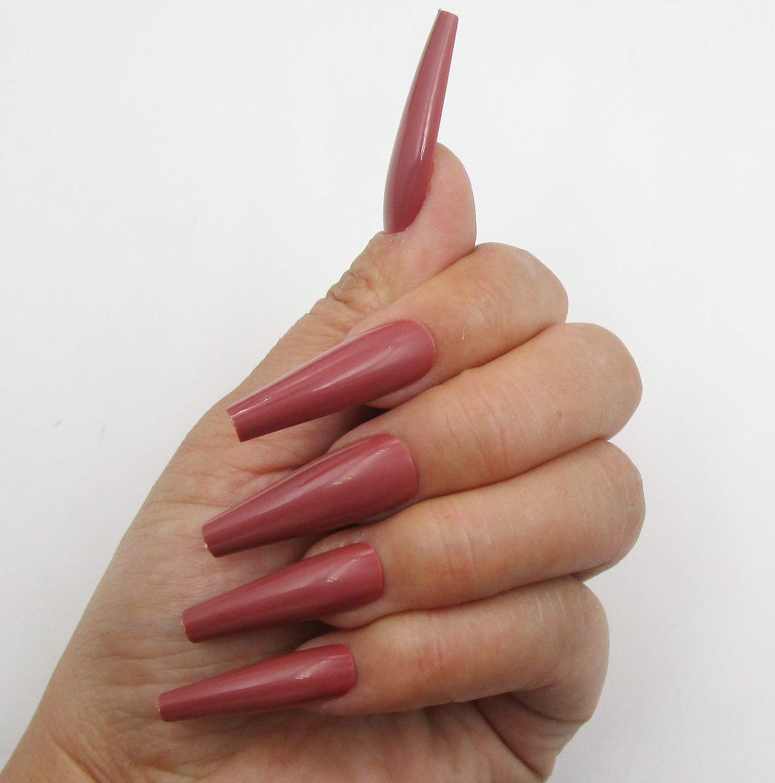Colored Coffin Press on Nails Long Ballerina False Fake Nail Tips Full Cover …