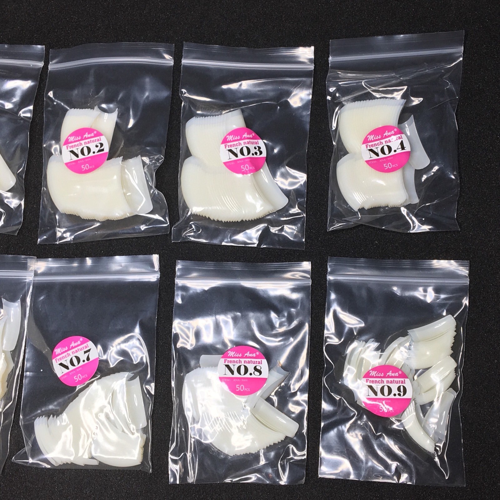 500 PCS FALSE ACRYLIC FRENCH NATURAL MISS ANA NAIL TIPS | US SELLER