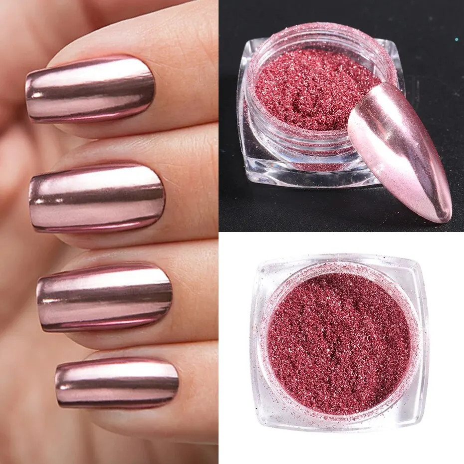 23 Colors Metallic Chrome Nail Powder Set Y2K Magic Mirror Gold Silver Decor