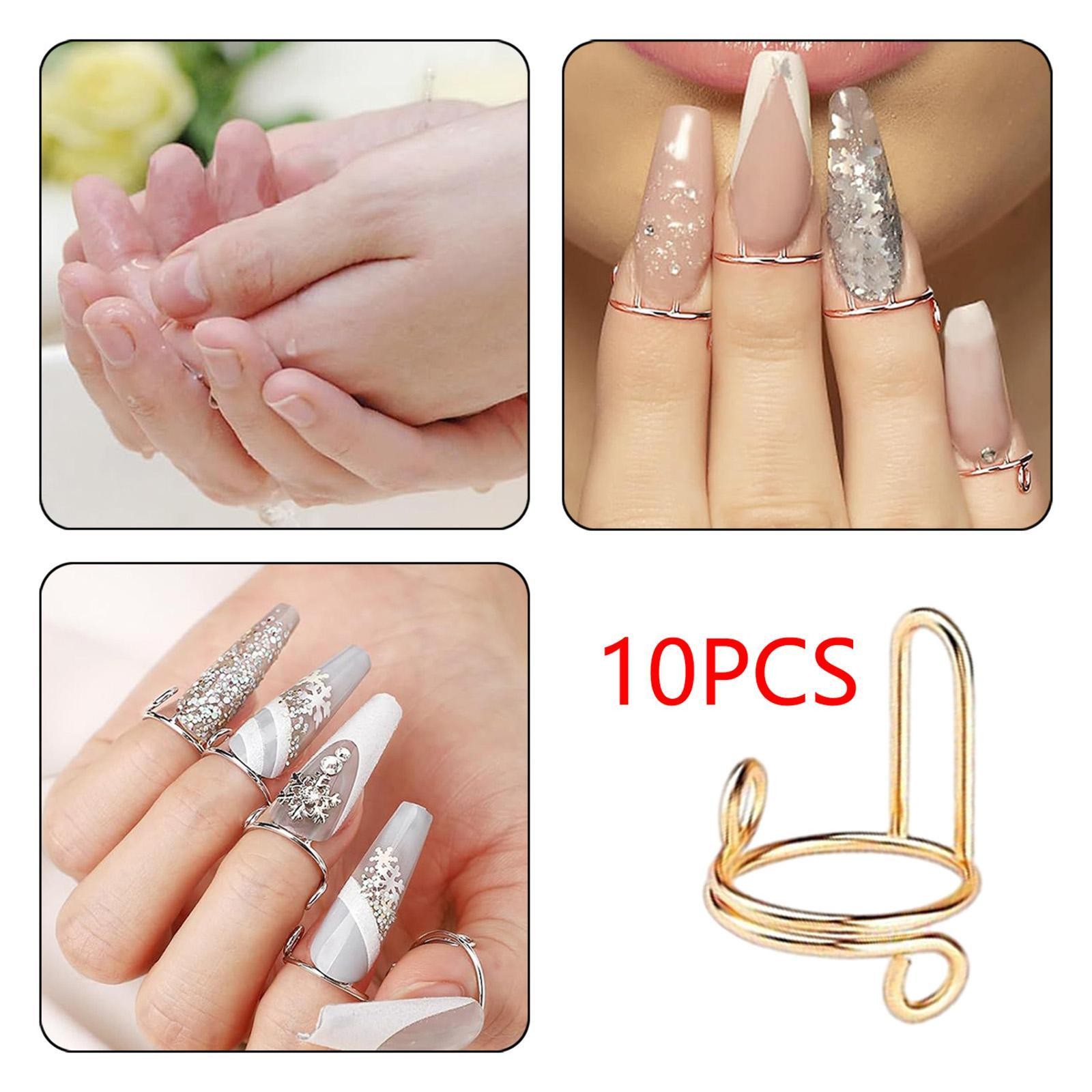 10x Fingernail Rings Nail Rings for Acrylic Nails Halal Nail Rings Set