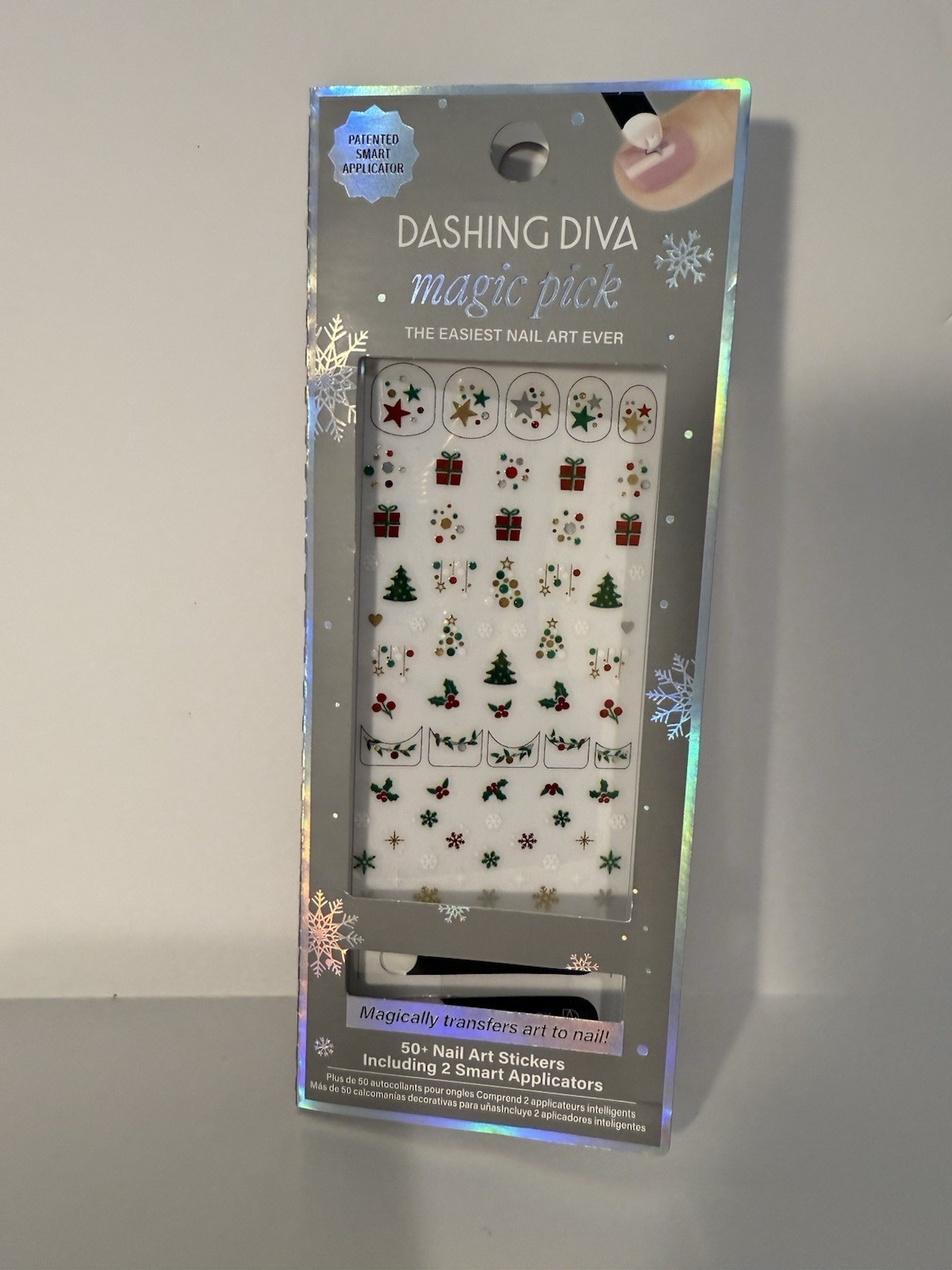 Christmas Nail Art Bundle – 2 Sets Press-On Nails, Holiday Stickers & Nail Charm