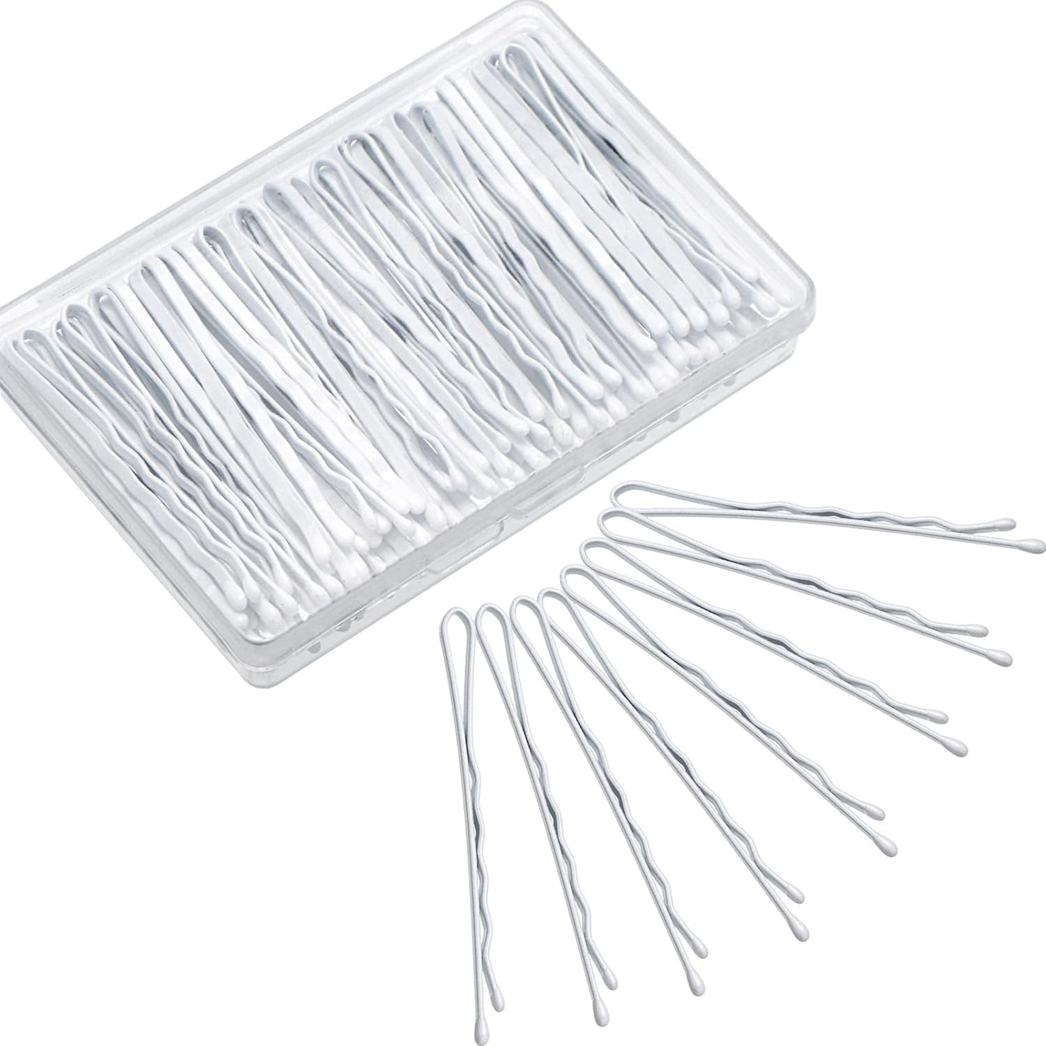 Hicarer 100 Pieces White Bobby Pins 2.2 Inch 100 Count (Pack of 1),
