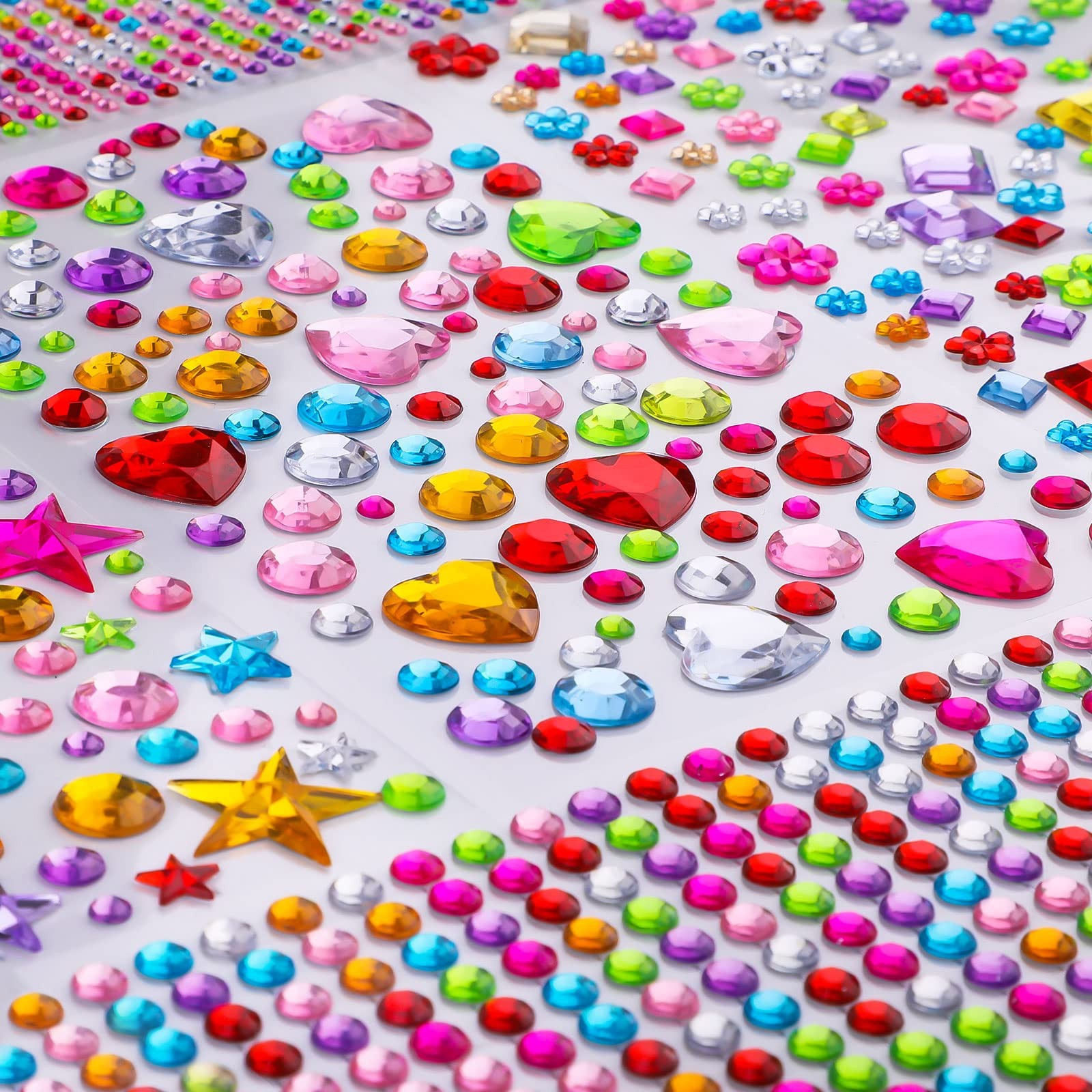 Gem Stickers, 1510pcs Rhinestone Stickers for Crafts, Self Adhesive Jewel Sti…