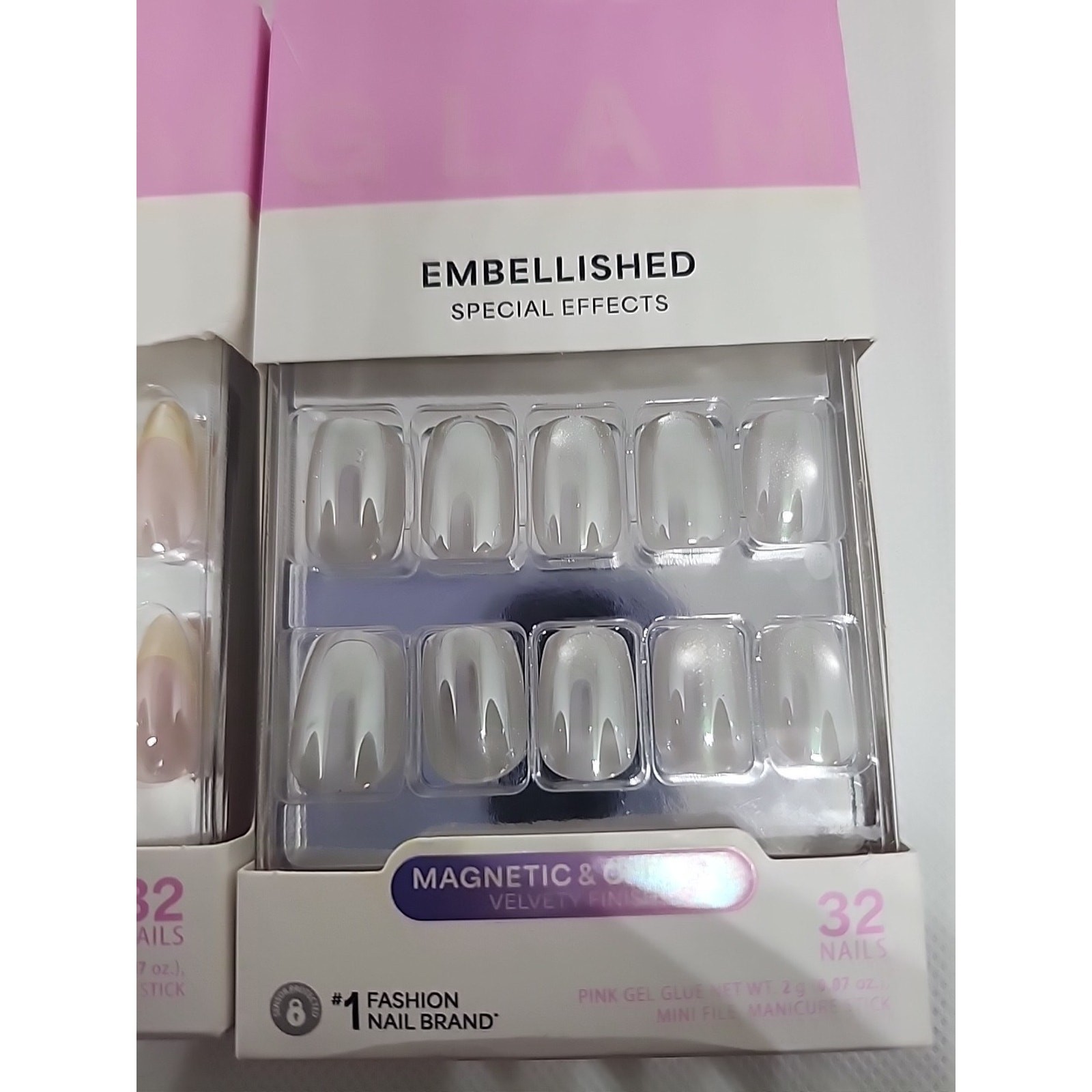 Kiss Glam Embellished Special Effects Press-On Nails Magnetic &Chrome 2 Packs