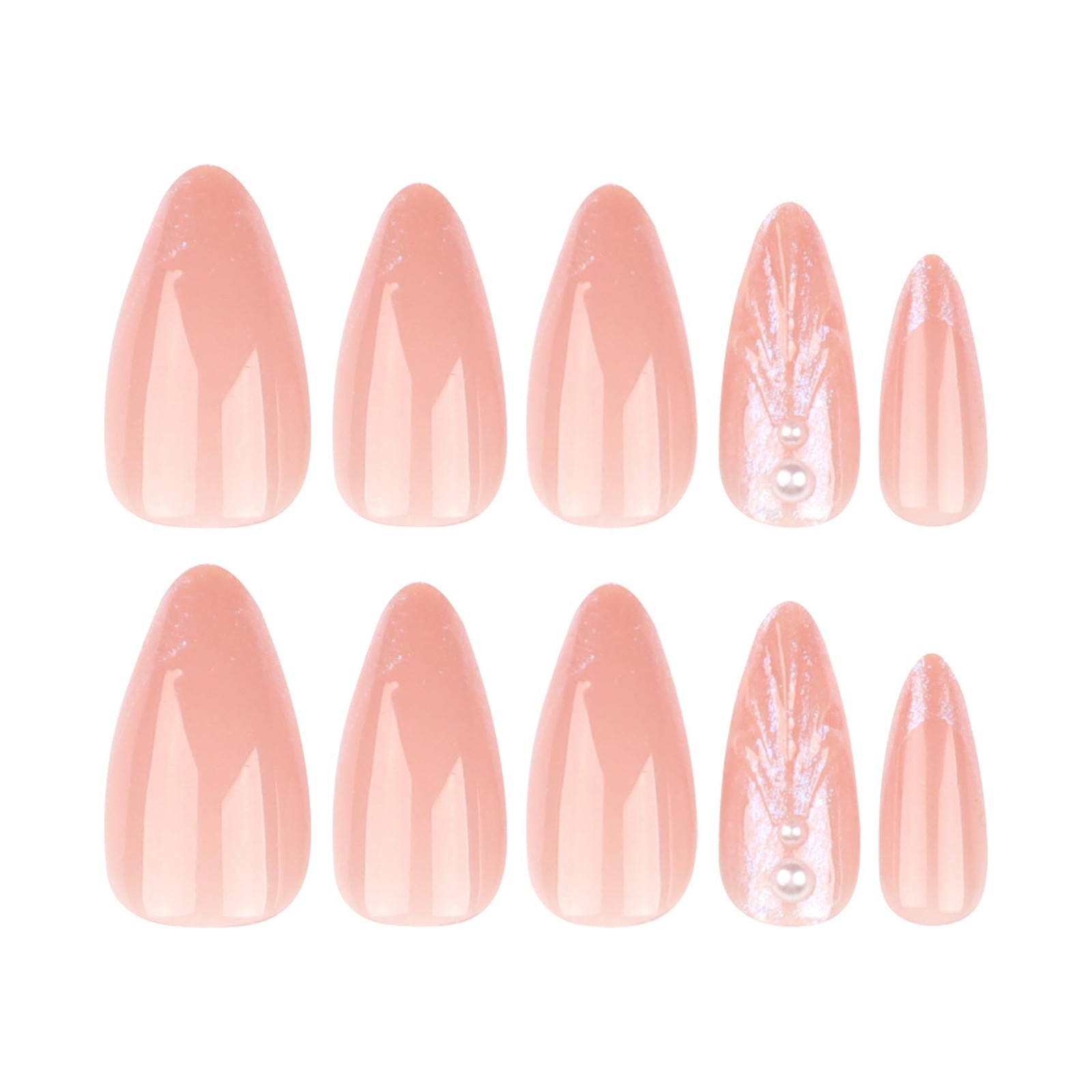 24pcs French Tip Press on Nails Medium Almond Fake Nails Acrylic False Nails …