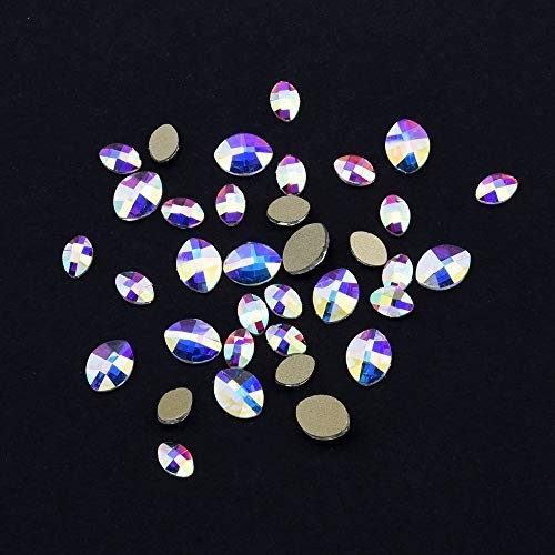 240pcs Flatback Crystals Mix – 12 Styles, Multi Sizes, Glass AB Rhinestones for