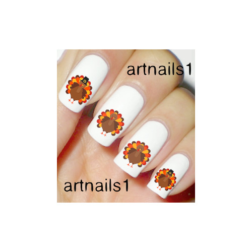 Thanksgiving Turkey Nail Art Decals Holiday Salon Stickers Polish Mani Pedi Cute