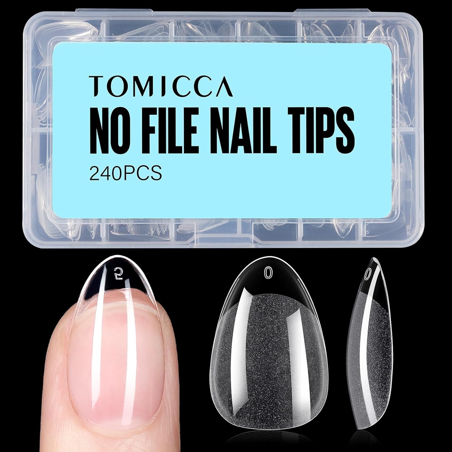 240Pcs Short Almond Half Matte Acrylic Nail Tips – Perfect for DIY Nail Art